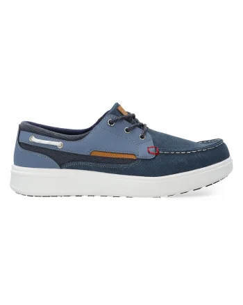 Pantofi marinaresti din material textil si piele ecologica