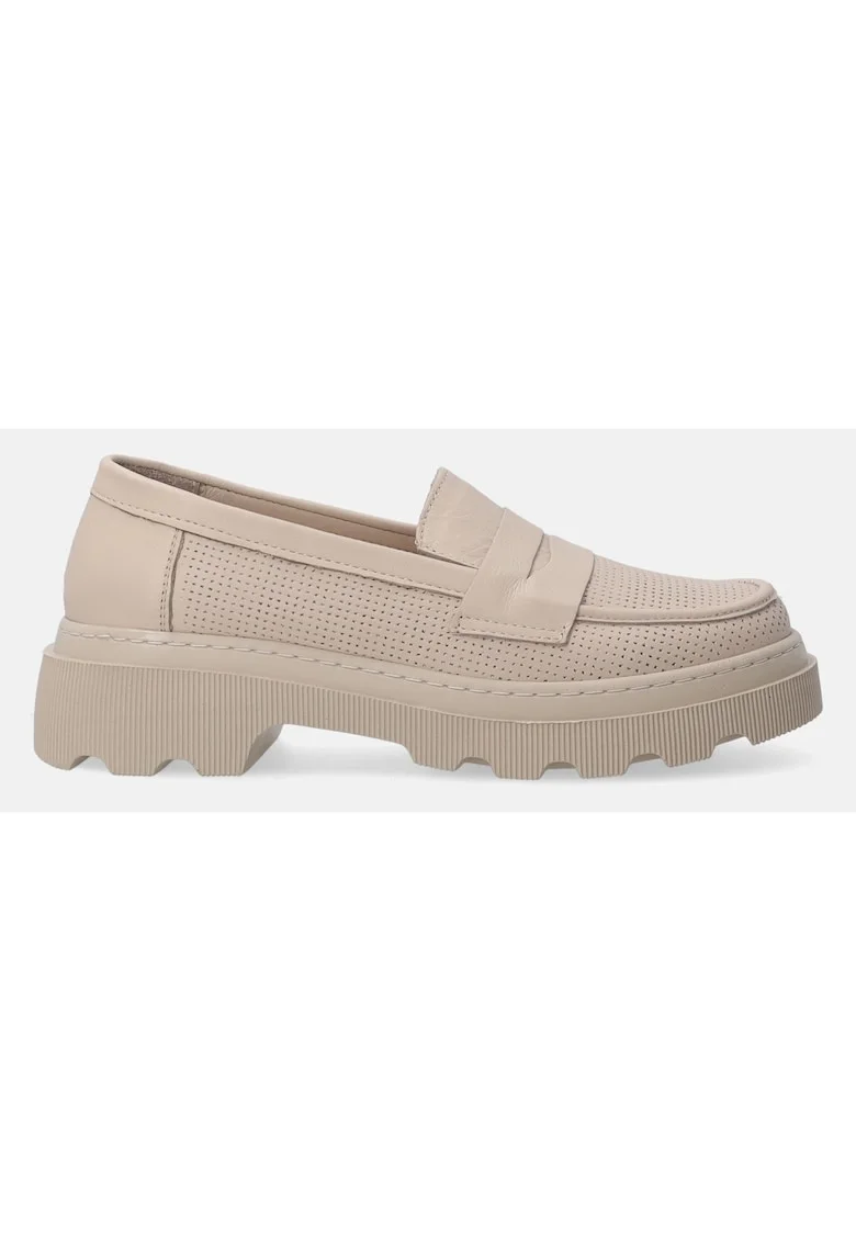 Pantofi loafer de piele cu model ajurat