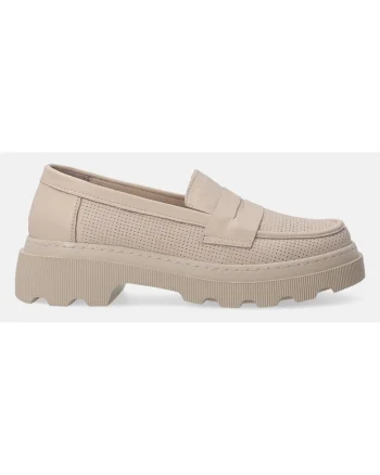 Pantofi loafer de piele cu model ajurat