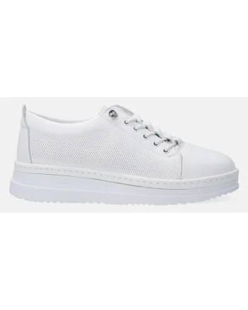 Pantofi sport wedge de piele cu model ajurat