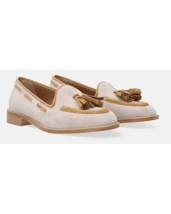 Pantofi loafer din piele intoarsa cu ciucure