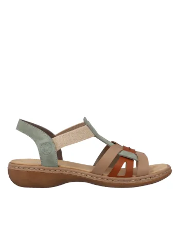 Sandale casual, dama,  ANTISTRESS, 65918-52 verde, piele ecologica, Verde