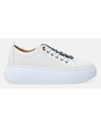 Pantofi sport de piele cu profil jos si model ajurat