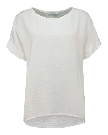 Tricou uni cu decolteu barcuta, Alb