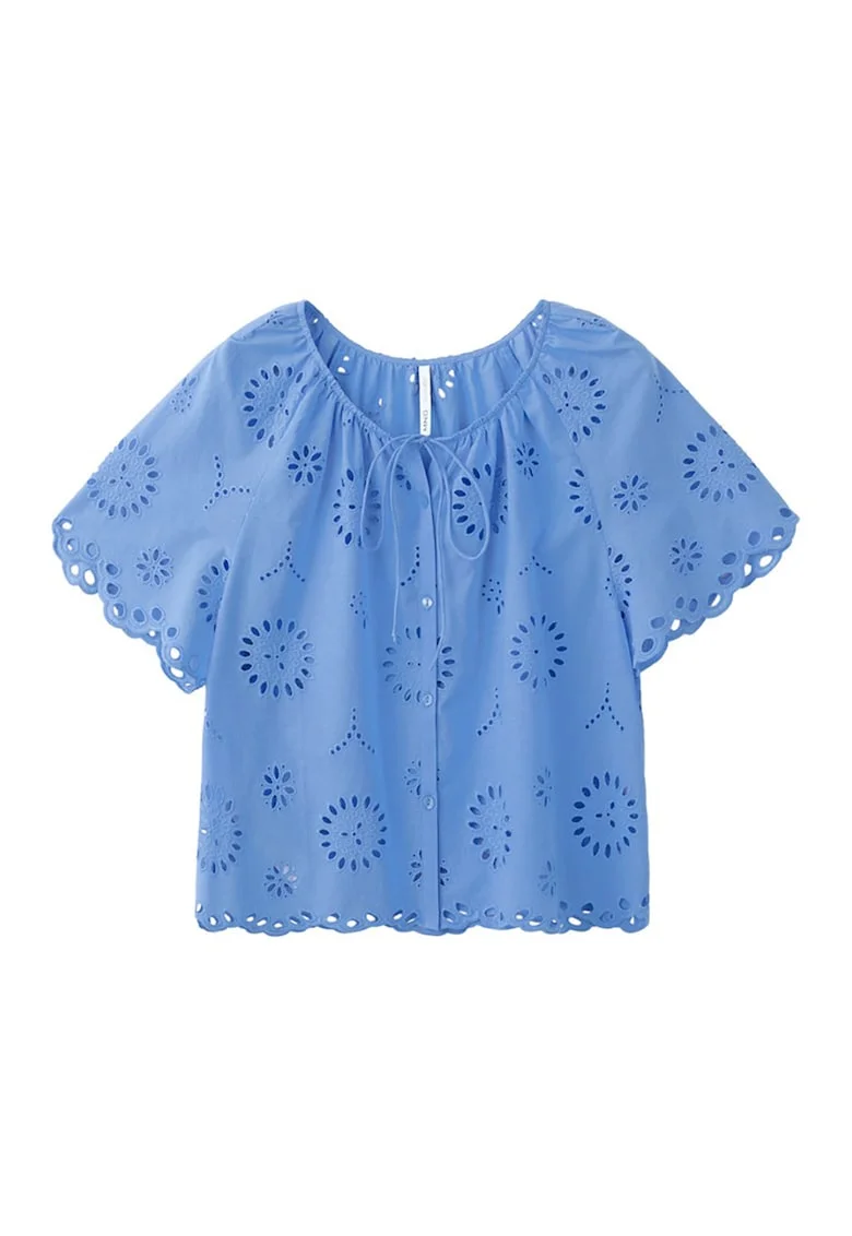 Bluza lejera cu decupaje decorative, Albastru lavanda