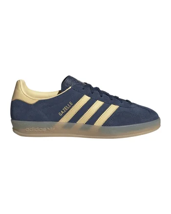 Pantofi sport Gazelle de piele intoarsa, Albastru inchis/Galben sofran/Caramel