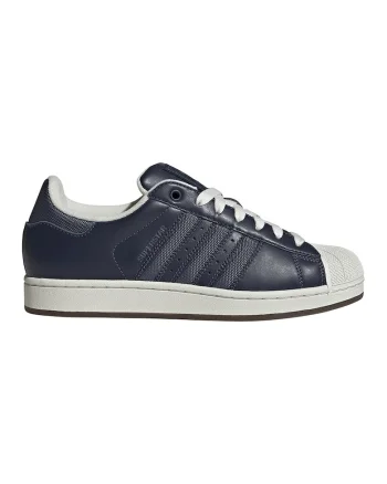 Pantofi sport Superstar II low-cut de piele, Albastru inchis/Alb murdar