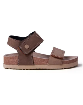 Sandale cu segmente cu inchidere velcro Scribner, Maro taupe
