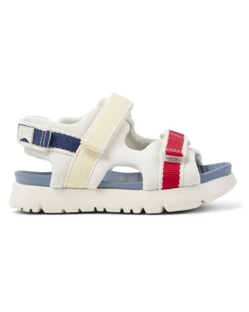 Sandale cu inchidere velcro Oruga, Alb/Alb murdar