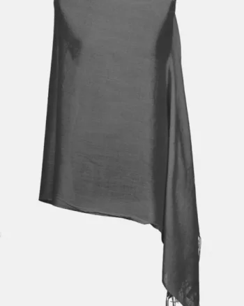 Esarfa gri din cashmere subtire dreptunghiulara