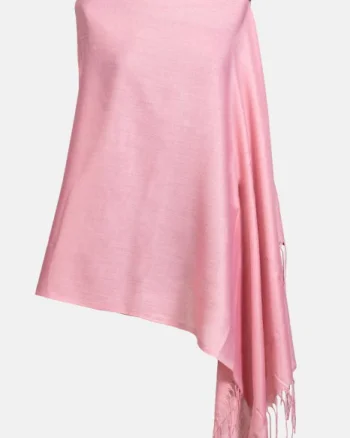 Esarfa roz din cashmere subtire dreptunghiulara
