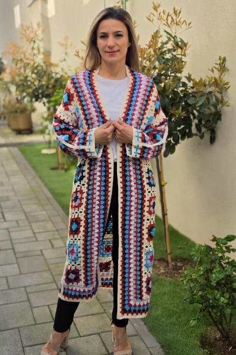 Cardigan brodat macrame 2