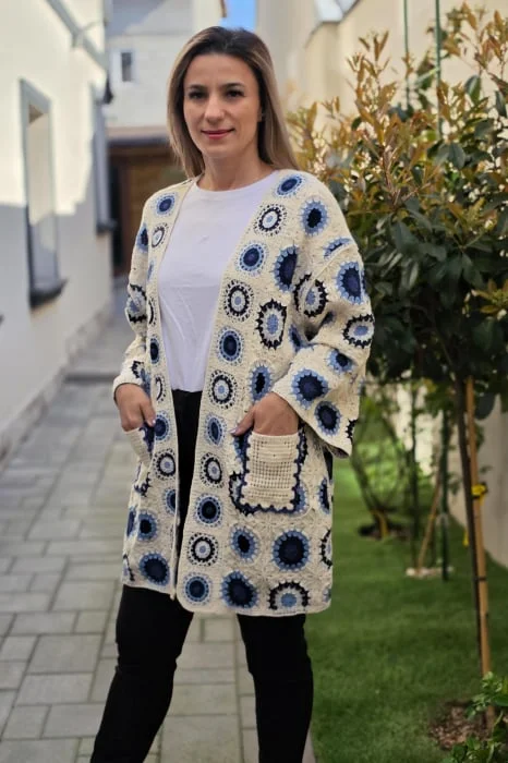 Cardigan brodat macrame 4