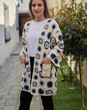 Cardigan brodat macrame 4