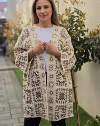 Cardigan brodat macrame 6