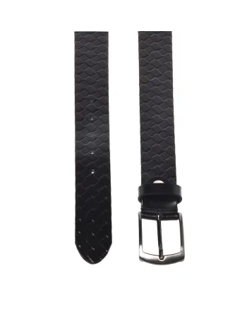 Curea din piele cu aspect tesut, Negru