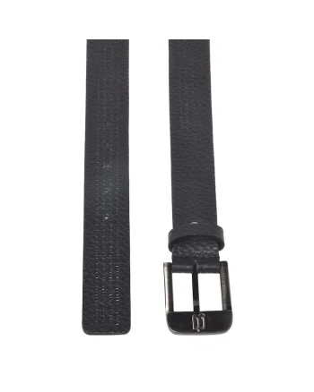 Curea din piele cu design perforat, Negru