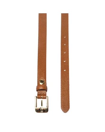 Curea din piele cu aspect texturat, Maro