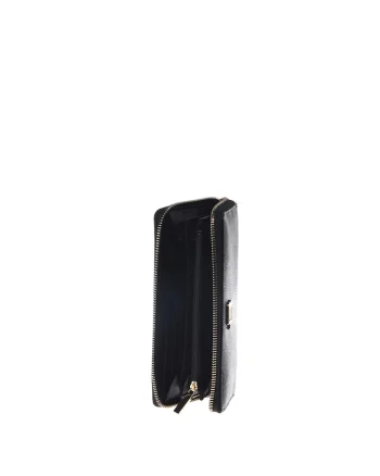 Portofel texturat de piele, Negru
