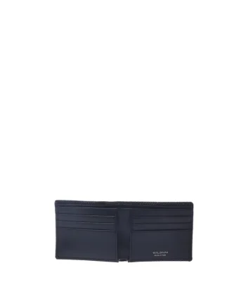 Portcart pliabil de piele cu model piele de reptila, Negru