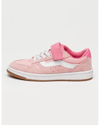 Pantofi sport Ryland de piele intoarsa cu insertii textile, Roz pastel/Alb optic