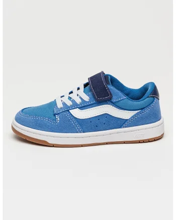 Pantofi sport Ryland de piele intoarsa cu insertii textile, Albastru pastel/Alb optic