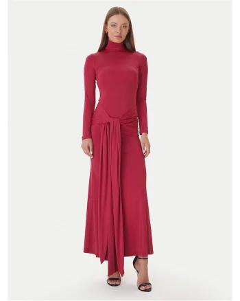 Rochie  burgundy, din material de calitate,