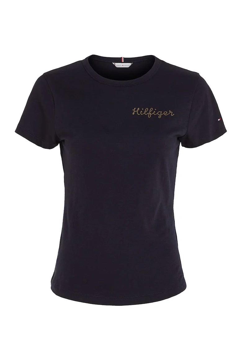 Tricou slim fit din bumbac organic, Albastru ultramarin