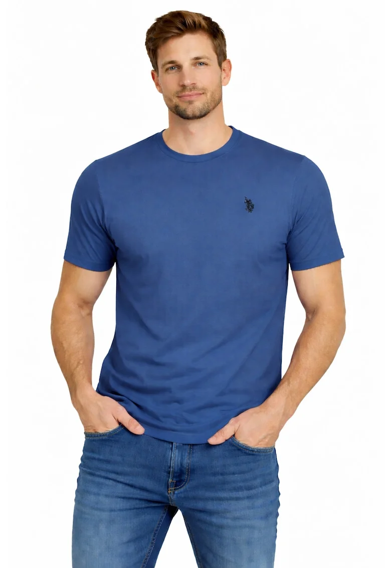 Tricou confortabil din bumbac, Albastru