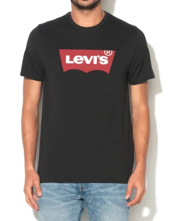 Tricou negru cu imprimeu logo