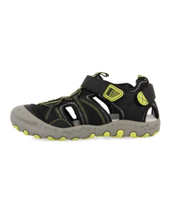 Sandale cu segmente cu inchidere velcro Mazatlan 47402, Negru/Galben