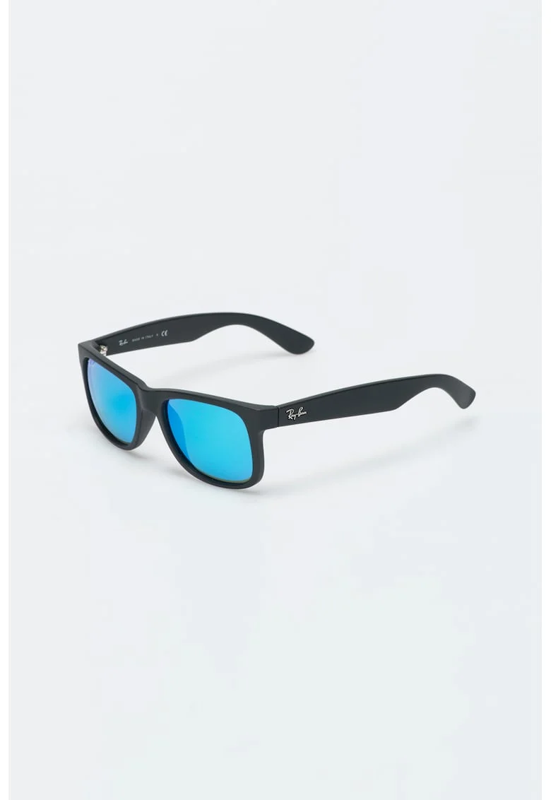 Ochelari de soare justin wayfarer negri cu lentile oglinda, Unisex