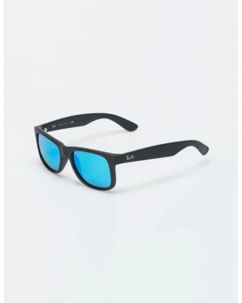 Ochelari de soare justin wayfarer negri cu lentile oglinda, Unisex