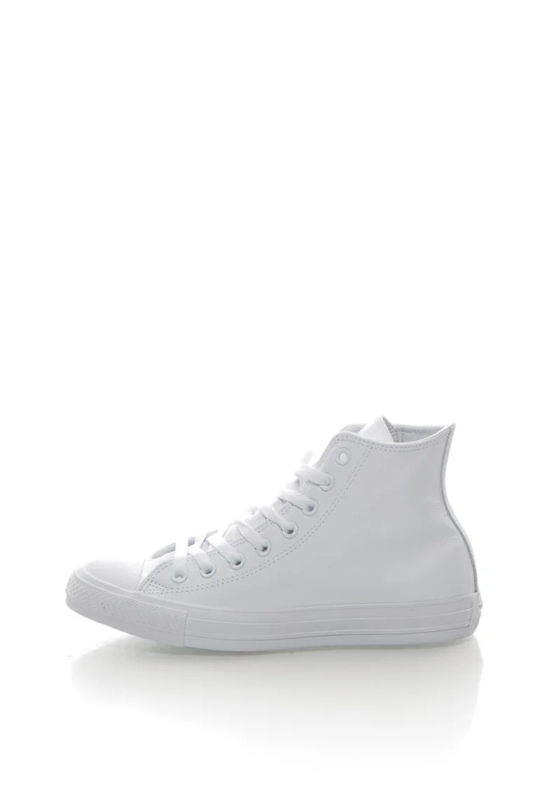 Tenisi mid-high de piele Chuck Taylor All Star, Unisex, Alb