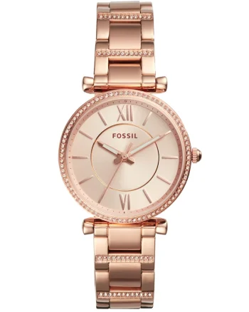 Ceas cu bratara metalica Carlie, Auriu rose