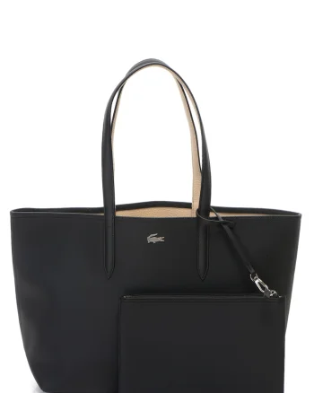 Geanta shopper de piele sintetica, Negru