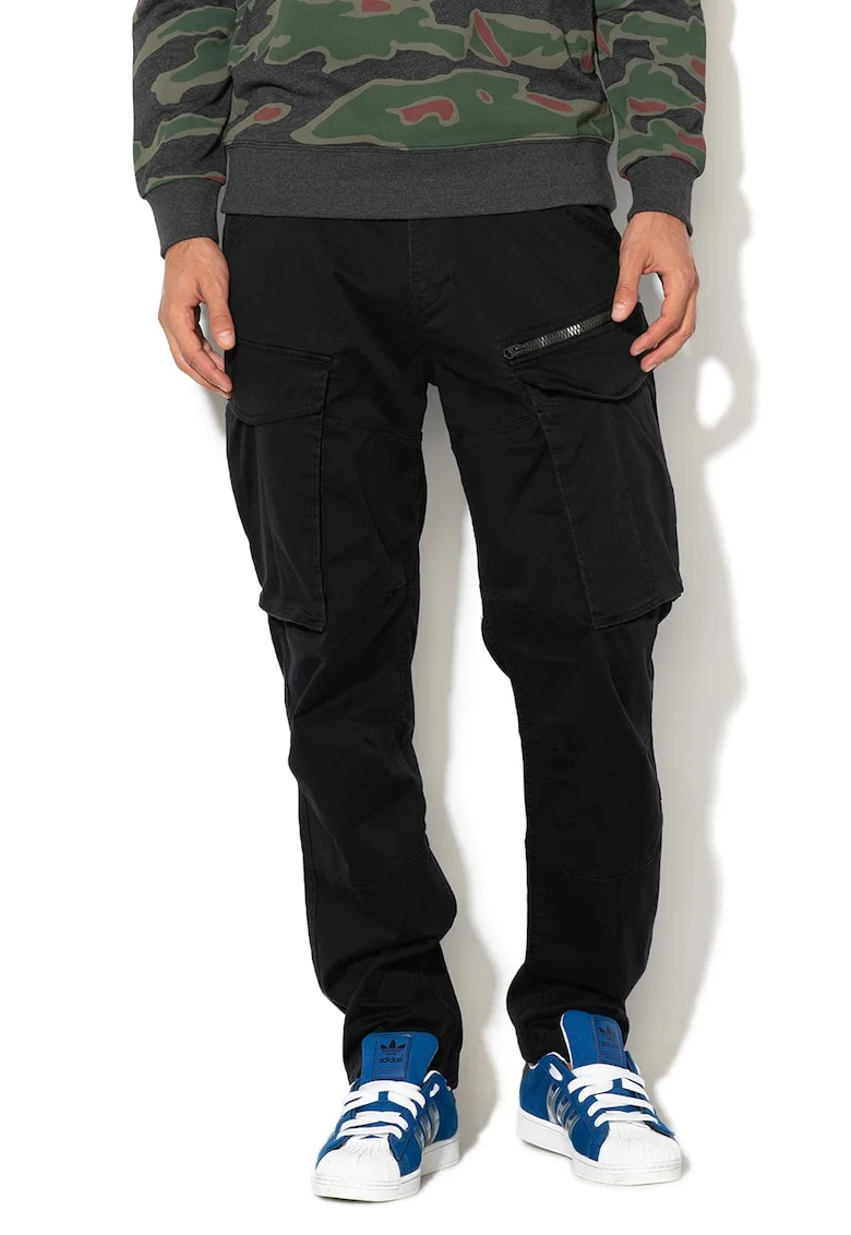 Pantaloni cargo conici Rovic, Negru