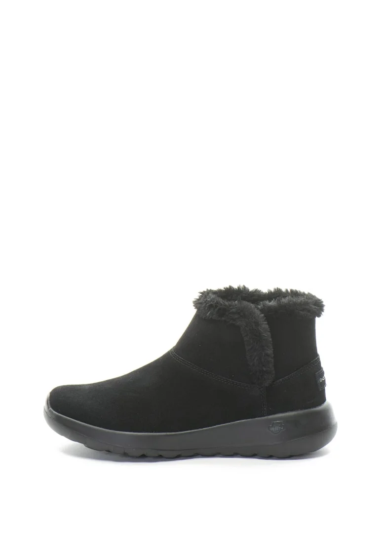 Ghete cu blana femei  ON-THE-GO JOY -Bundle up, negru, Negru/Gri