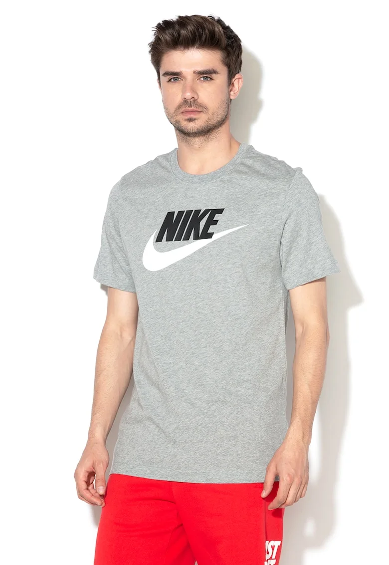 Tricou cu imprimeu logo Icon Futura, Gri melange