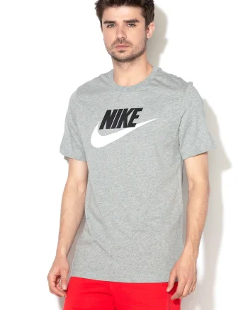 Tricou cu imprimeu logo Icon Futura, Gri melange