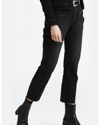 Blugi crop cu croiala dreapta 501®, Negru