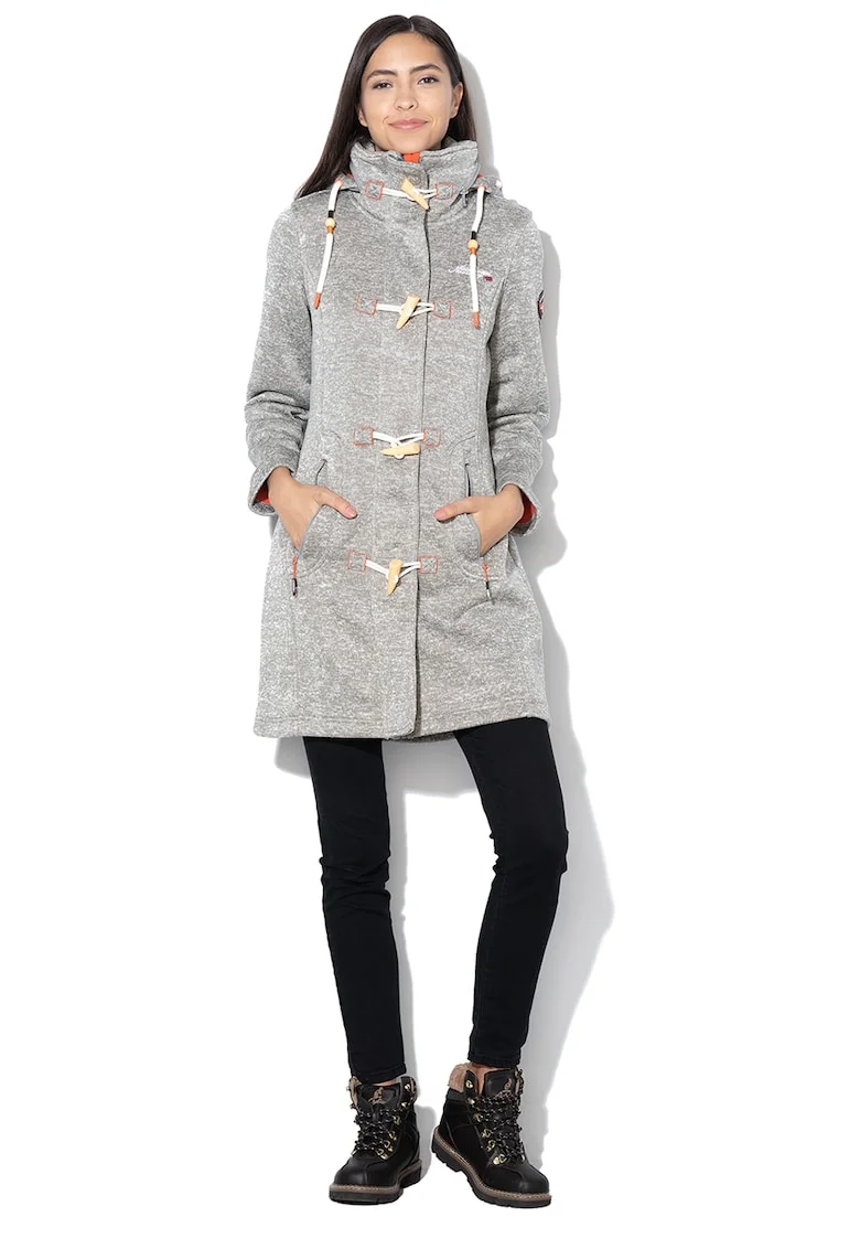 Palton duffle cu captuseala din fleece Tantastique, Gri melange