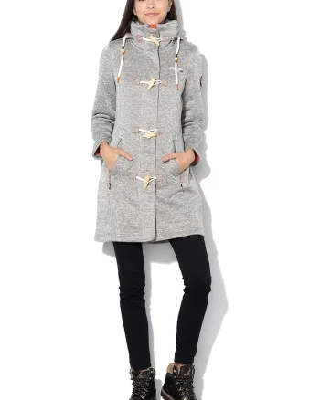 Palton duffle cu captuseala din fleece Tantastique, Gri melange