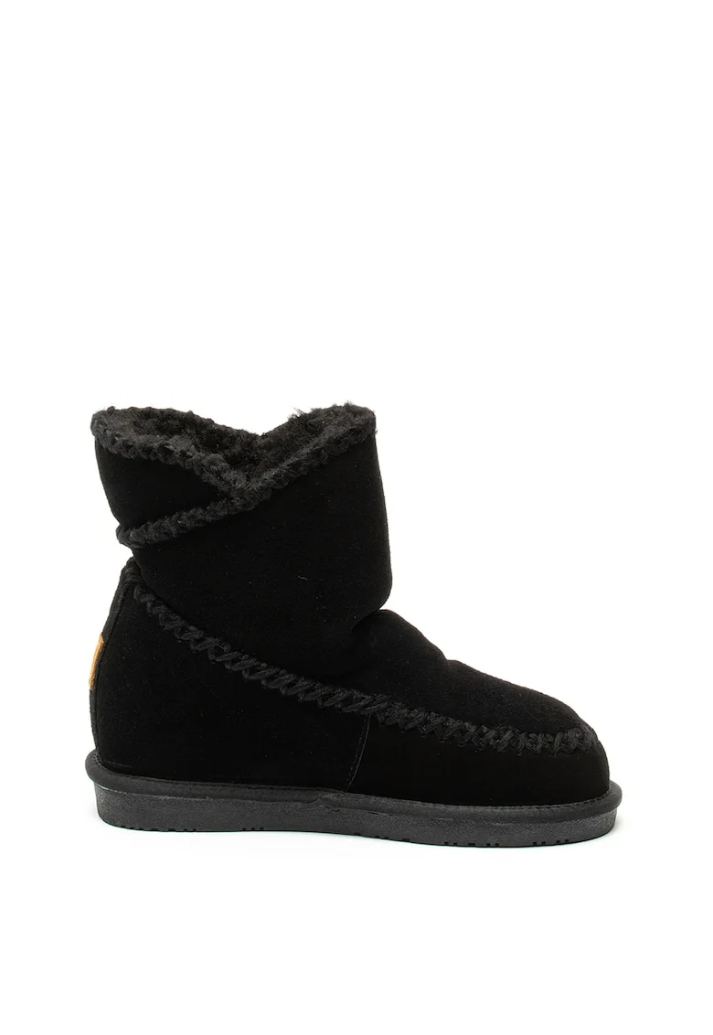 Ghete de piele intoarsa cu talpa wedge ascunsa