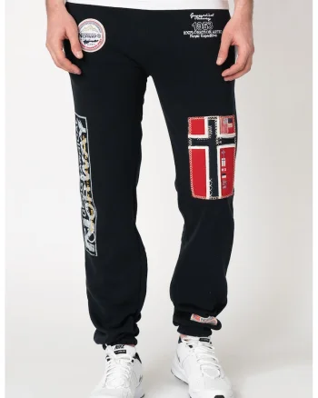 Pantaloni de trening cu aplicatii logo Myer, Rosu/Gri/Bleumarin