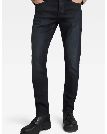 Blugi slim fit din amestec de lyocell, cu aspect decolorat 3301, Bleumarin
