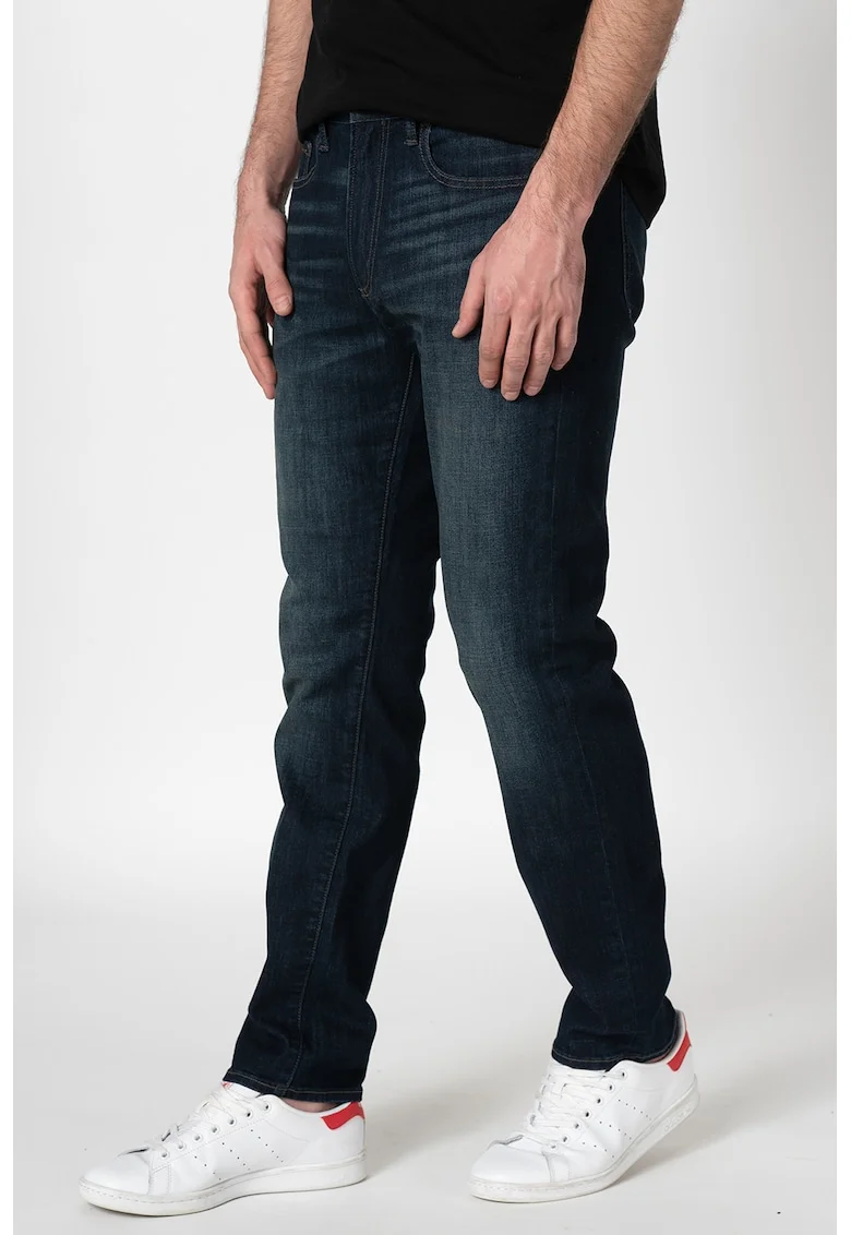 Blugi slim fit cu aspect decolorat 000495661, Alb murdar/Bleumarin
