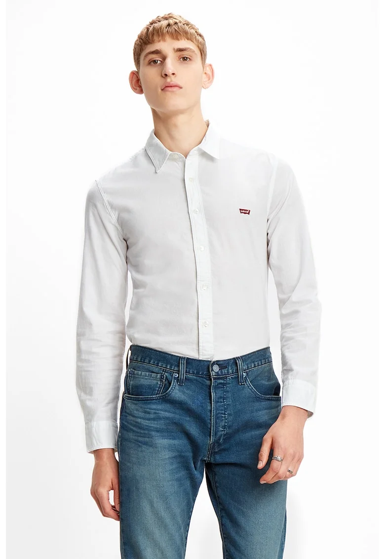Camasa uni slim fit, Alb