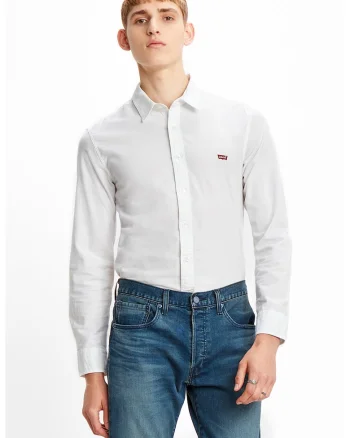 Camasa uni slim fit, Alb