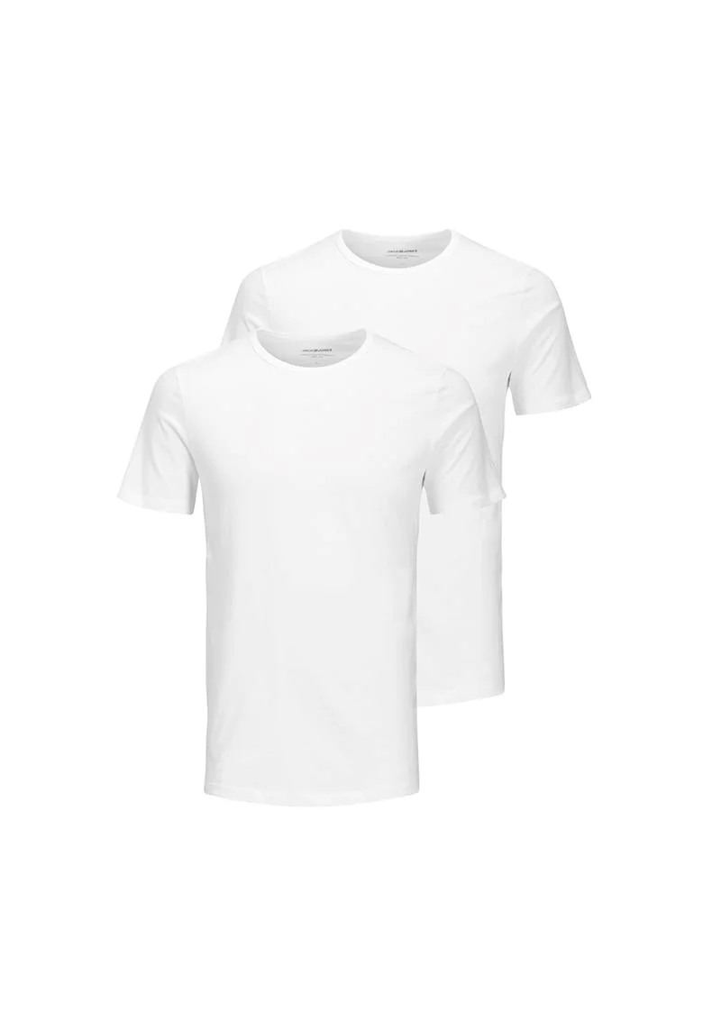 Set de tricouri cu decolteu la baza gatului - 2 piese, Alb optic